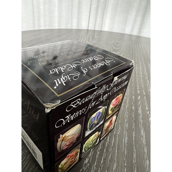 Ibis & Orchid Design Bonded Marble Handpainted Votive Purple Bearded Iris - New - Picture 15 of 16